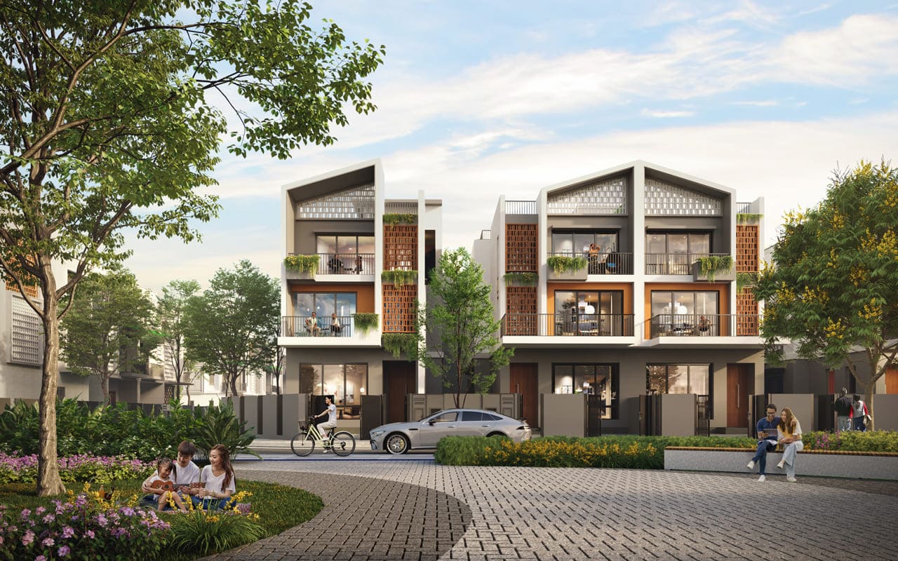 Hình ảnh phối cảnh biệt thự song lập có diện tích đất 10×22